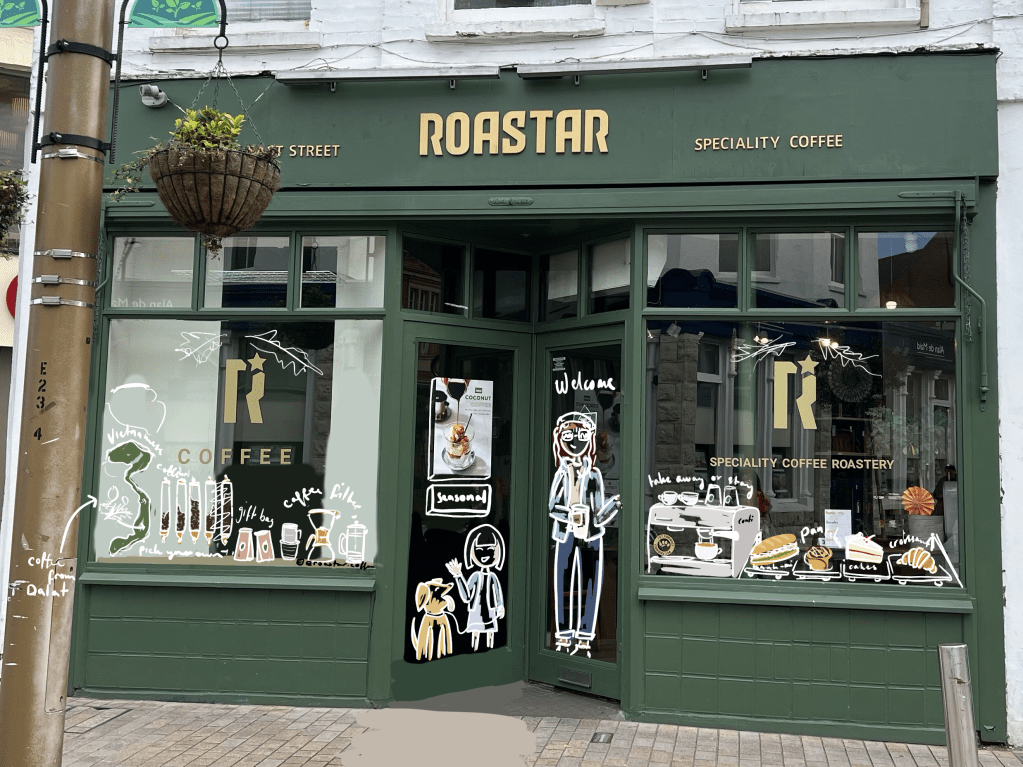Roastar Coffee Shop Window&nbsp;Illustration